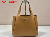 Prada Large Leather Tote in Caramel 1BG338 Replica