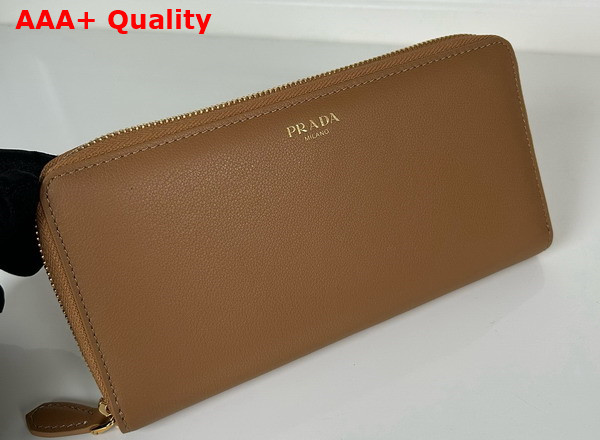 Prada Large Leather Wallet in Caramel 1ML506 Replica