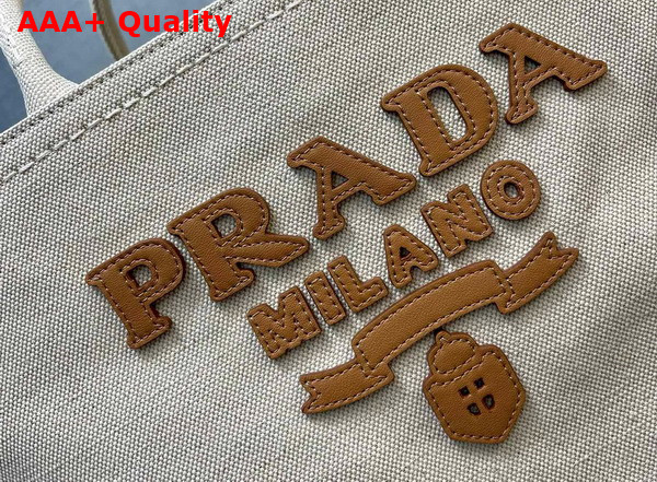 Prada Large Linen Blend Tote Bag in Natural 1BG473 Replica