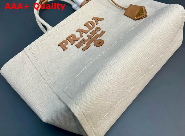 Prada Large Linen Blend Tote Bag in Natural 1BG473 Replica