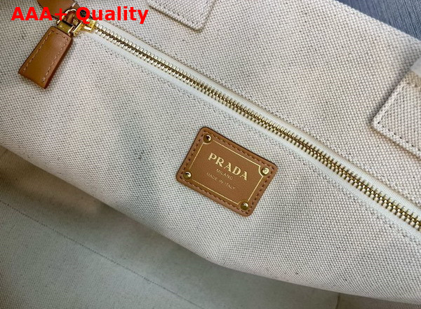 Prada Large Linen Blend Tote Bag in Natural 1BG473 Replica