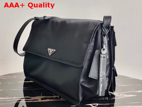 Prada Large Padded Nylon Shoulder Bag in Black Replica