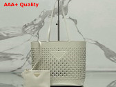 Prada Large Perforated Leather Tote Bag in White 1BG503 Replica