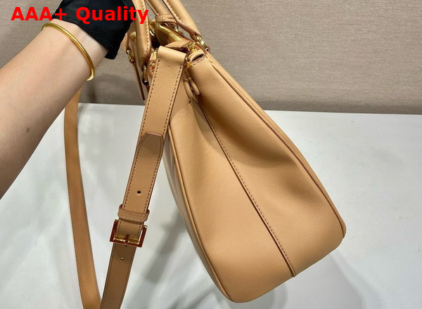 Prada Large Prada Galleria Leather Bag in Natural 1BA446 Replica