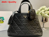 Prada Large Quilted Leather Tote Bag in Black 1BG547 Replica