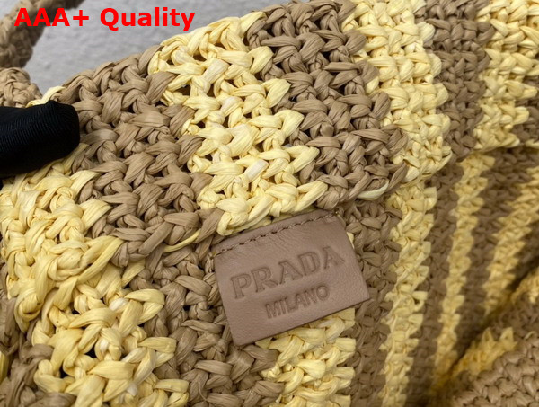 Prada Large Raffia Tote Bag Tan and Natural 1BG392 Replica