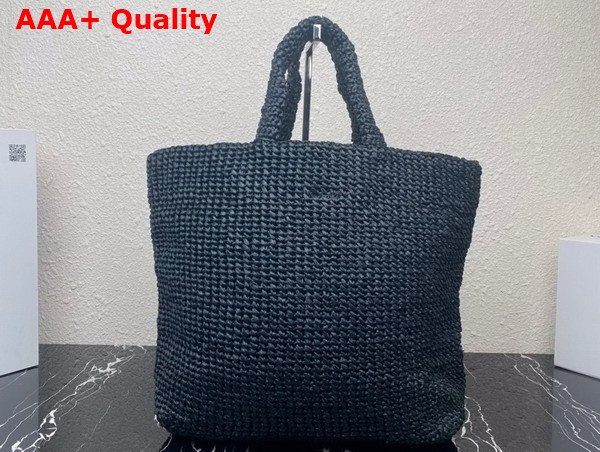 Prada Large Raffia Tote Bag in Black 1BG392 Replica