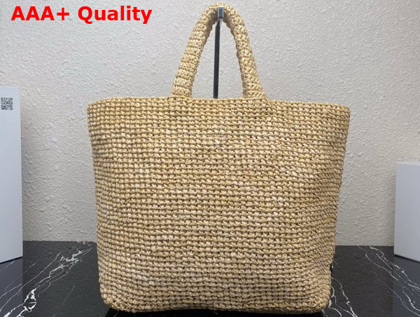 Prada Large Raffia Tote Bag in Tan 1BG392 Replica