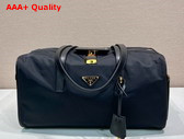 Prada Large Re Nylon Top Handle Bag with Lock in Black 1BB135 Replica