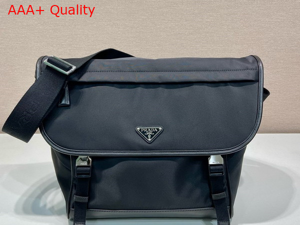 Prada Large Re Nylon and Leather Shoulder Bag in Black 2VD052 Replica