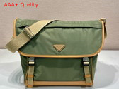 Prada Large Re Nylon and Leather Shoulder Bag in Military Caramel 2VD052 Replica