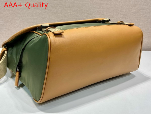 Prada Large Re Nylon and Leather Shoulder Bag in Military Caramel 2VD052 Replica