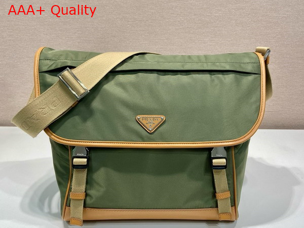 Prada Large Re Nylon and Leather Shoulder Bag in Military Caramel 2VD052 Replica