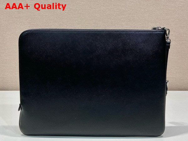 Prada Large Saffiano Leather Pouch in Black 2NH023 Replica