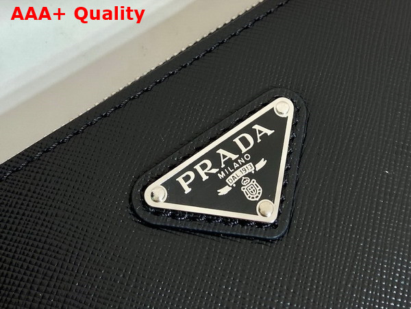 Prada Large Saffiano Leather Pouch in Black 2NH023 Replica