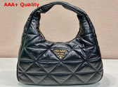 Prada Large Topstitched Nappa Leather Bag in Black 1BC183 Replica