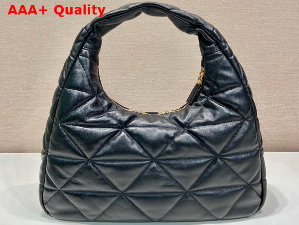 Prada Large Topstitched Nappa Leather Bag in Black 1BC183 Replica