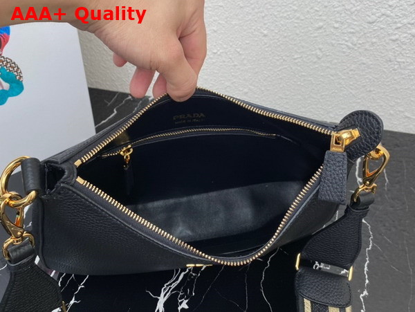 Prada Leather Bag in Black 1BC178 Replica