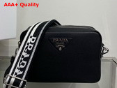 Prada Leather Bag with Shoulder Strap in Black 1BH082 Replica