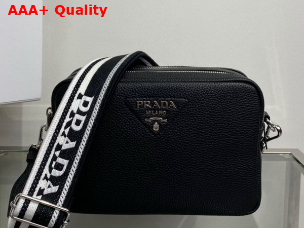 Prada Leather Bag with Shoulder Strap in Black 1BH082 Replica