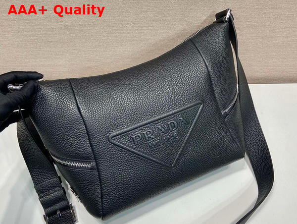 Prada Leather Bag with Shoulder Strap in Black 2VH165 Replica