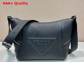 Prada Leather Bag with Shoulder Strap in Black 2VH165 Replica