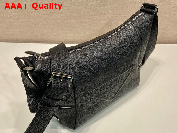 Prada Leather Bag with Shoulder Strap in Black 2VH165 Replica