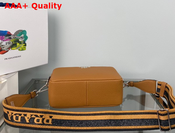 Prada Leather Bag with Shoulder Strap in Caramel Leather 1BH082 Replica