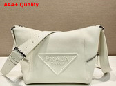 Prada Leather Bag with Shoulder Strap in Chalk White 2VH165 Replica