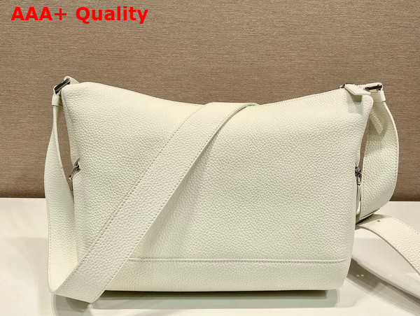 Prada Leather Bag with Shoulder Strap in Chalk White 2VH165 Replica