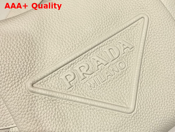 Prada Leather Bag with Shoulder Strap in Chalk White 2VH165 Replica