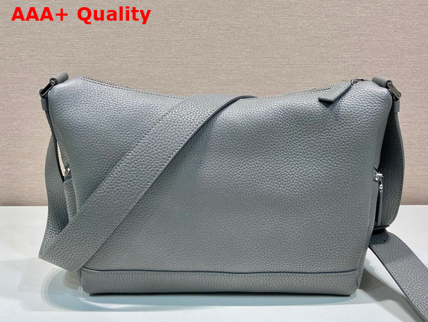 Prada Leather Bag with Shoulder Strap in Marble Gray 2VH165 Replica