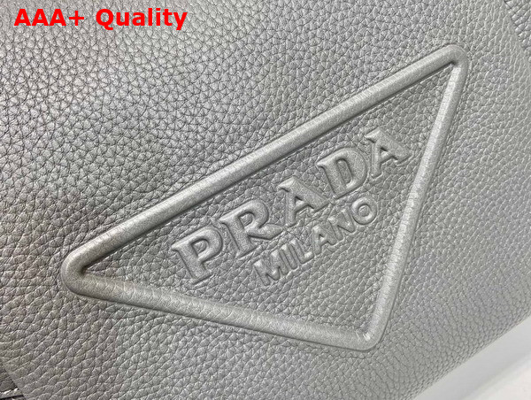 Prada Leather Bag with Shoulder Strap in Marble Gray 2VH165 Replica