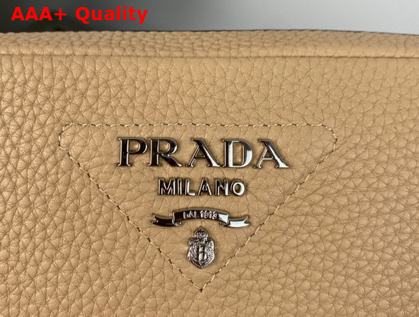 Prada Leather Bag with Shoulder Strap in Sand Color Leather 1BH082 Replica