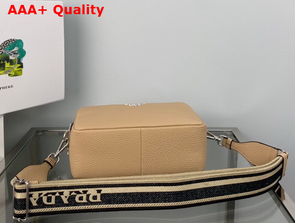 Prada Leather Bag with Shoulder Strap in Sand Color Leather 1BH082 Replica