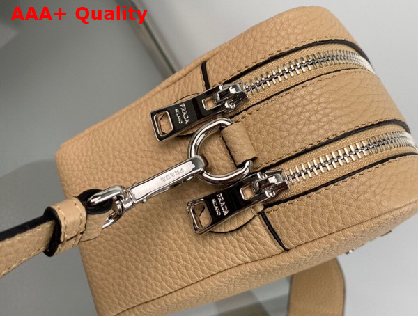 Prada Leather Bag with Shoulder Strap in Sand Color Leather 1BH082 Replica