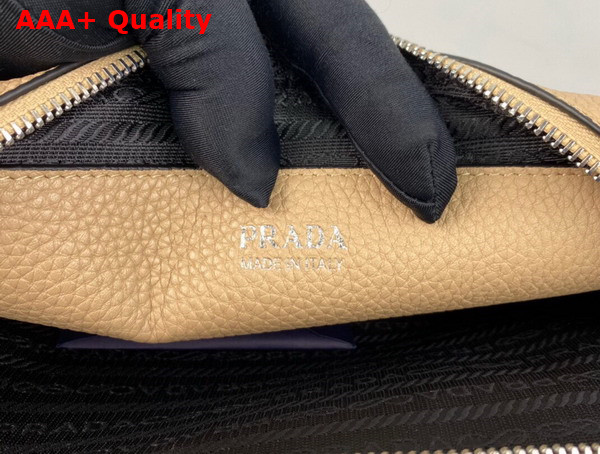 Prada Leather Bag with Shoulder Strap in Sand Color Leather 1BH082 Replica