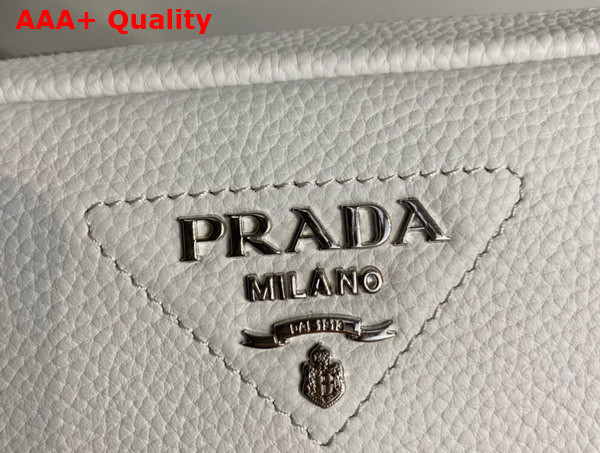 Prada Leather Bag with Shoulder Strap in White Leather 1BH082 Replica