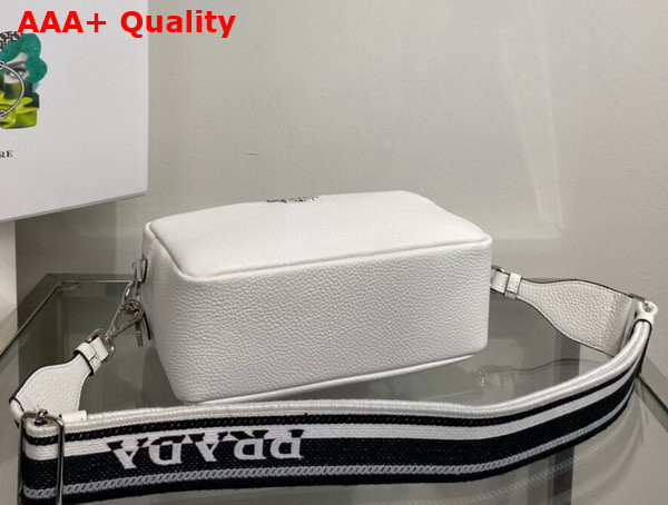 Prada Leather Bag with Shoulder Strap in White Leather 1BH082 Replica