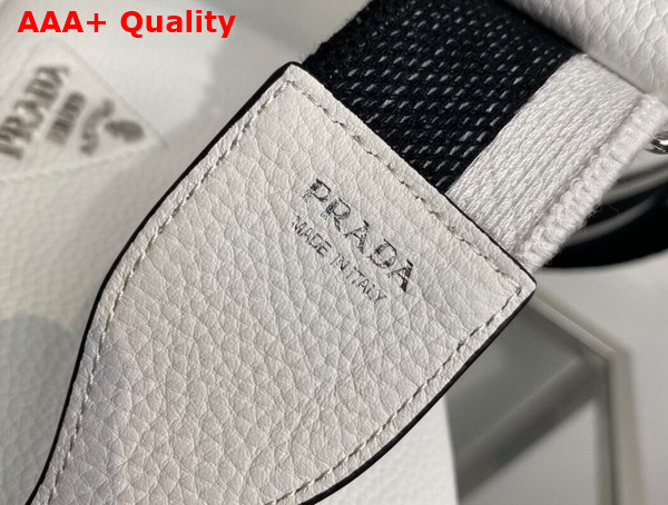 Prada Leather Bag with Shoulder Strap in White Leather 1BH082 Replica