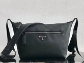 Prada Leather Bandoleer Bag in Black Calf Leather