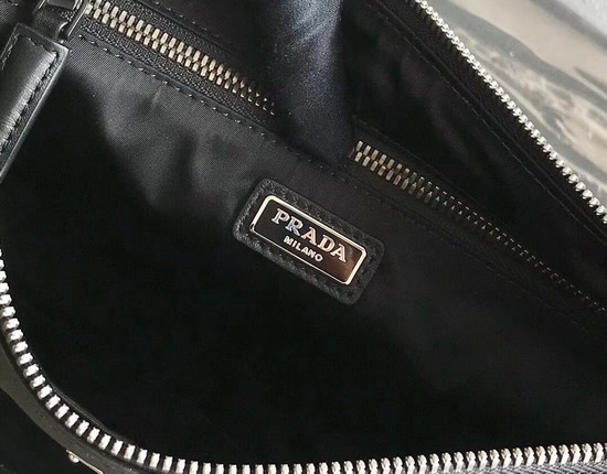 Prada Leather Bandoleer Bag in Black Calf Leather