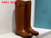 Prada Leather Boots Cognac 1W175M Replica