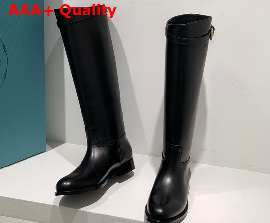 Prada Leather Boots in Black 1W175M Replica