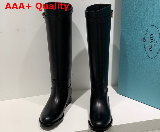 Prada Leather Boots in Black 1W175M Replica