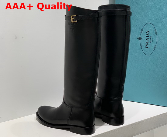 Prada Leather Boots in Black 1W175M Replica