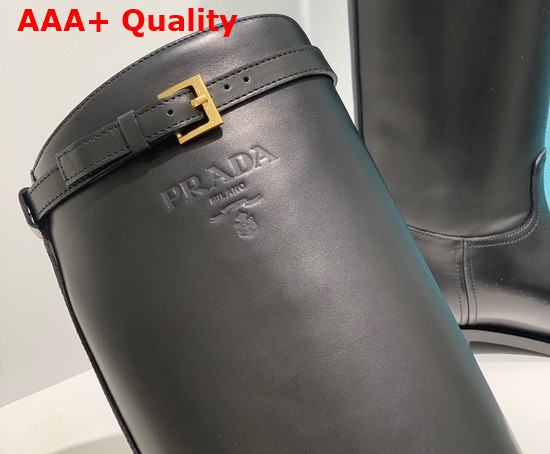 Prada Leather Boots in Black 1W175M Replica