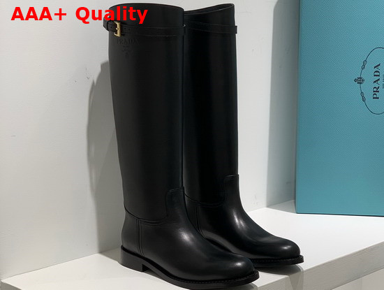 Prada Leather Boots in Black 1W175M Replica