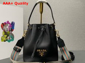 Prada Leather Bucket Bag in Black 1BE018 Replica