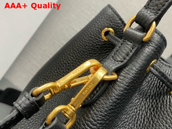 Prada Leather Bucket Bag in Black 1BE018 Replica